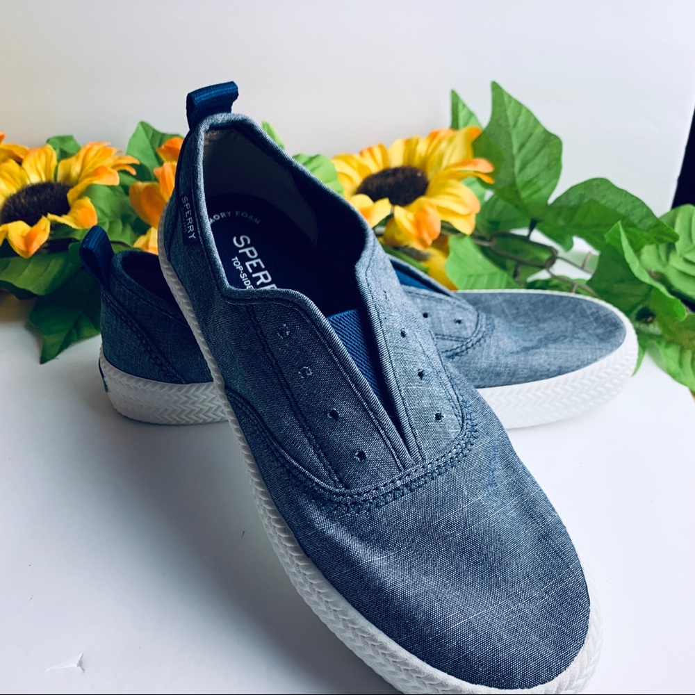 Chambray Sperry Top-Sider No Lace Size 6.5